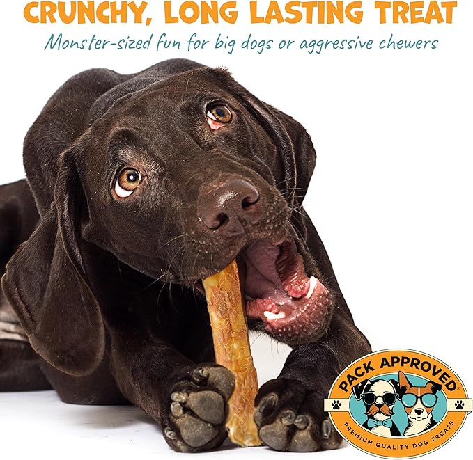Chicken Wrapped Rawhide Beef Sticks - Long Lasting Chews for Aggressive Chewers - Treats for Large Dogs - XL (Pack of 4)