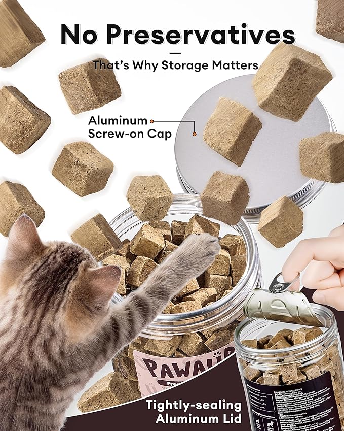 Freeze-Dried Chicken Liver Treats for Dogs & Cats, Single Ingredient, High-Protein, Grain-Free, All-Natural Pet Snack, Resealable Tub, Great for Training or Meal Topper, 3.53oz