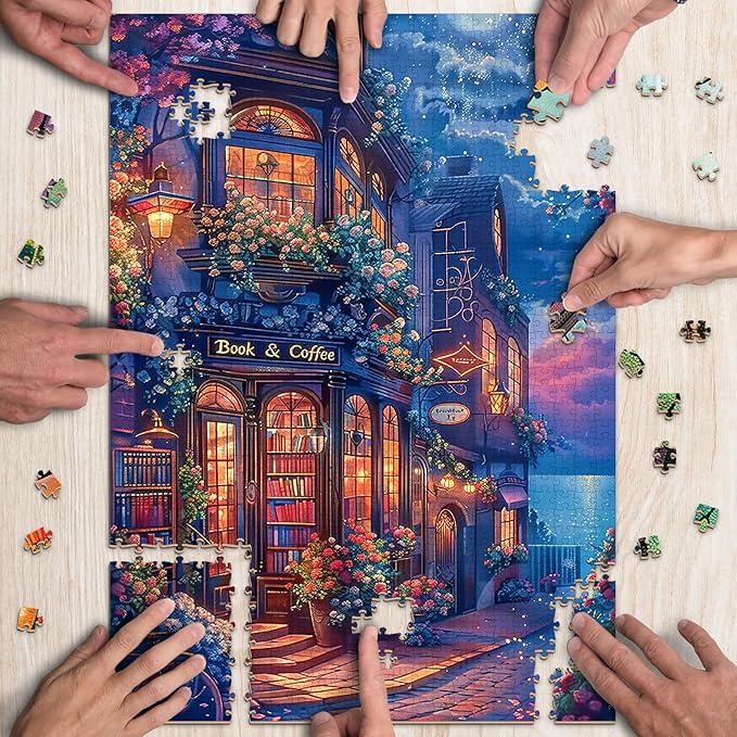 Street Landscape Puzzles for Adults 1000 Pieces, Jigsaw Puzzles 1000 Pieces for Adults, Fun Puzzles with Letters On Back, Challenging Game Toys, Family Decoration Puzzle (19 * 27in)