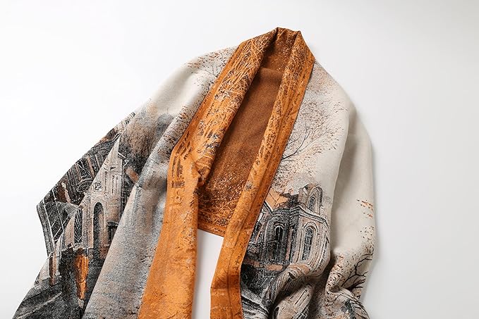 Jeelow Womens Pashmina Shawl Wrap Scarf - Elegant Dressy Evening Poncho Cape for Formal and Wedding Outfits