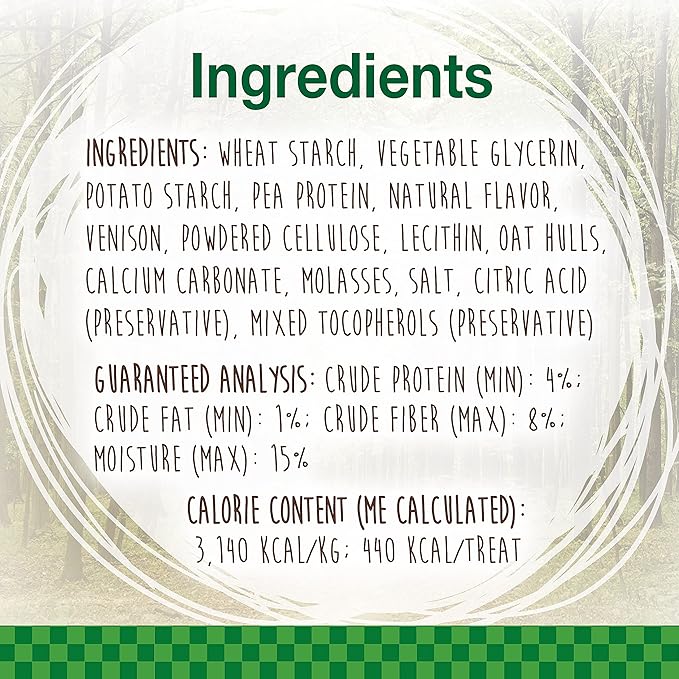 Nylabone Healthy Edibles WILD Natural Longer-Lasting Chew Treats, Venison Flavor, Large Dogs Up to 50 lbs - Made in USA (1 Count)