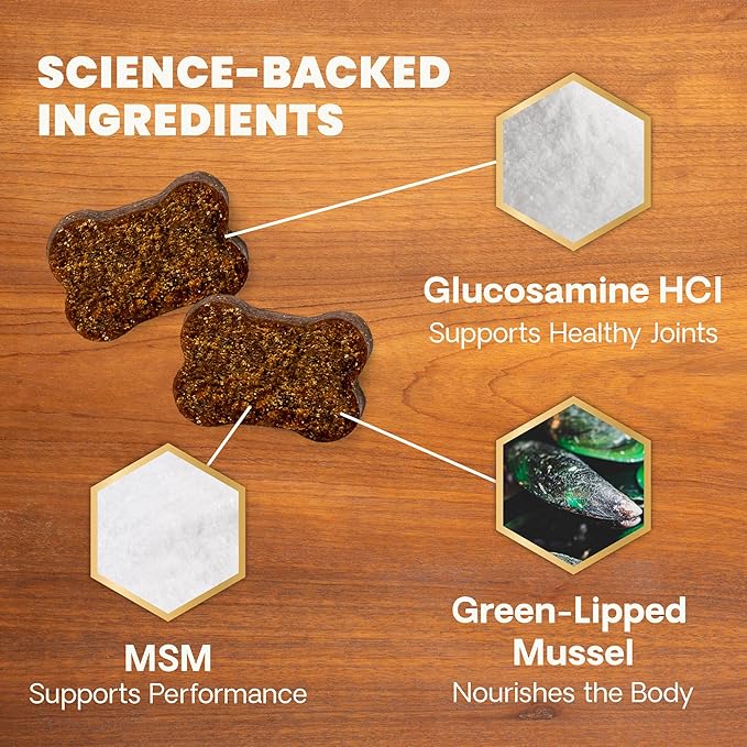 VetriScience Healthy Hip & Joint, GlycoFlex 2 for Dogs – Vet Formulated Glucosamine, MSM & Green-Lipped Mussel Soft Chew to Support Mobility, Flexibility & Joint Health, Chicken Flavor Chew, 120 Cnt