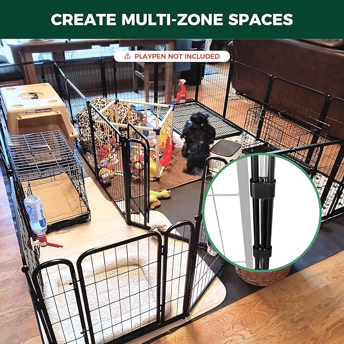 FXW Playpen Connector (Pack of 2), Playpen Accessories Only for FXW Dog Playpen, Designed for 45"/50" Height FXW Homeplus/Rollick/Instant Playpen (Playpen Not Included), Black│Patent Pending