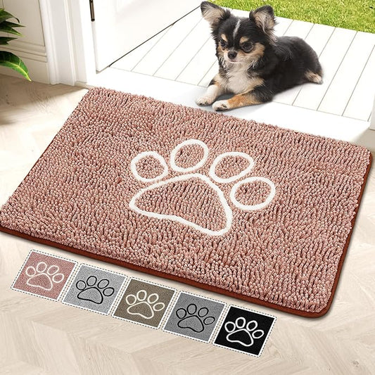 Super Absorbent Dog Door Mat, 30"*20“ Anti Slip Mat for Muddy Paws, Pet Rugs for Dirty Paws Washable That Absorbs Moisture and Dirt, for Dog Cage and Pet Resting Carpet