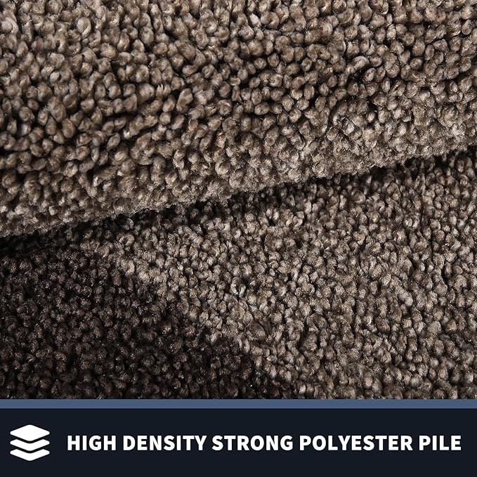 PURRUGS Dirt Trapping Door Mat 24" x 70", Non-Slip/Skid Machine Washable Entryway Rug, Shoes Scraper, Throw Rug, Super Absorbent Area Rug for Muddy Wet Shoes and Paws, Grayish Brown & Coffee