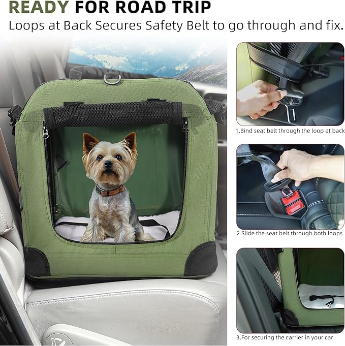Petprsco Large Cat Carrier for 2 Cats Small Medium Dogs, Soft Pet Carrier 24x17x17 for Traveling with Warm Blanket Foldable Bowl and Washable Pad