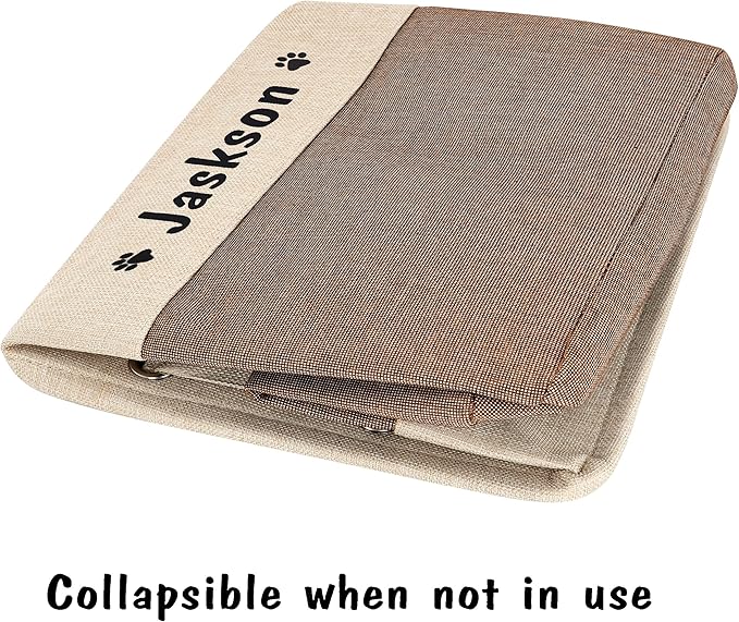 PET ARTIST Collapsible Toy Storage Basket Bin With Personalized Pet's Name - Rectangular Box Chest Organizer for Dog Toys, Clothing, Apparel & Accessories (Coffee Big One)