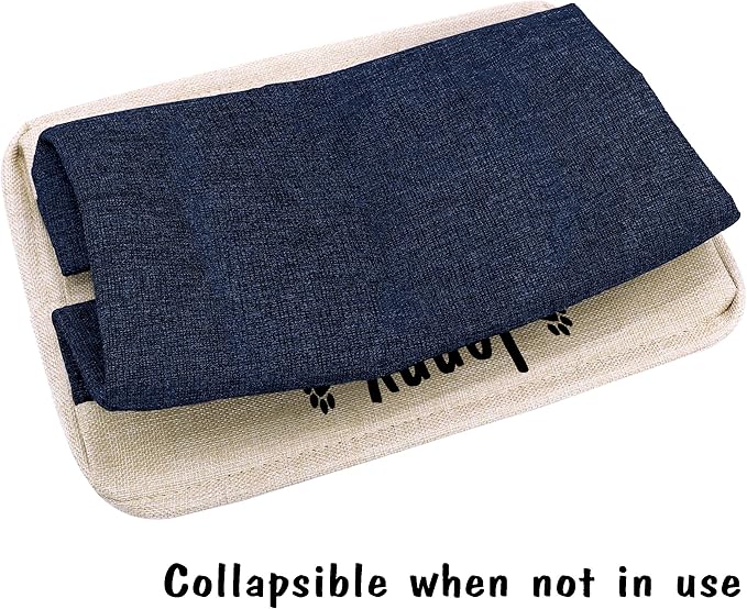 PET ARTIST Collapsible Dog Toy Storage Basket Bin with Personalized Pet's Name - Rectangular Storage Box Chest Organizer for Dog Toys,Clothing,Apparel & Accessories-Navy Blue