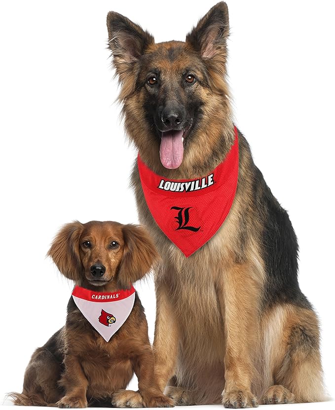 Pets First Collegiate Pet Accessories, Reversible Bandana, Louisville Cardinals, Large/X-Large