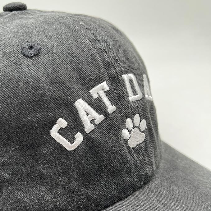 Black Cat Hat,Ragdoll Cat Embroidered Adjustable Cotton Baseball Cap for Men Women,Gifts for Cat Lovers