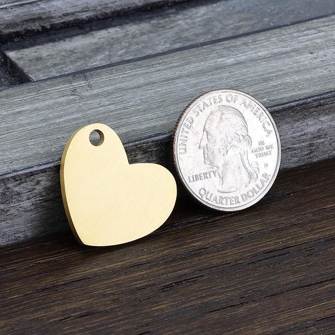 Ultra Joys Cat ID Tag Personalized Pet Tags, Durable Stainless Steel Small Pet Mini Dog Cat Tag Lightweight -Heart Tag in Rose Gold