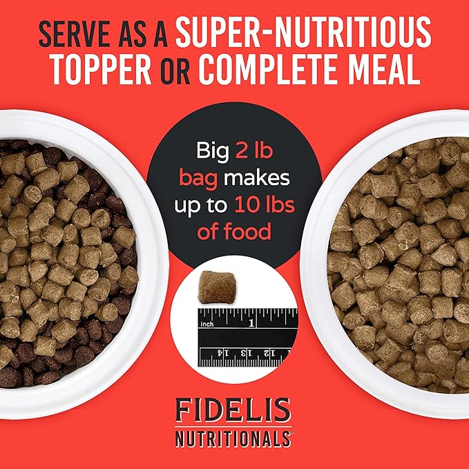 FIDELIS Freeze Dried Raw Dog Food with Superfoods for All Dog Breeds (32 oz) - Raw Beef Liver, Single Ingredient, Grain-Free, Gluten-Free (4 oz)