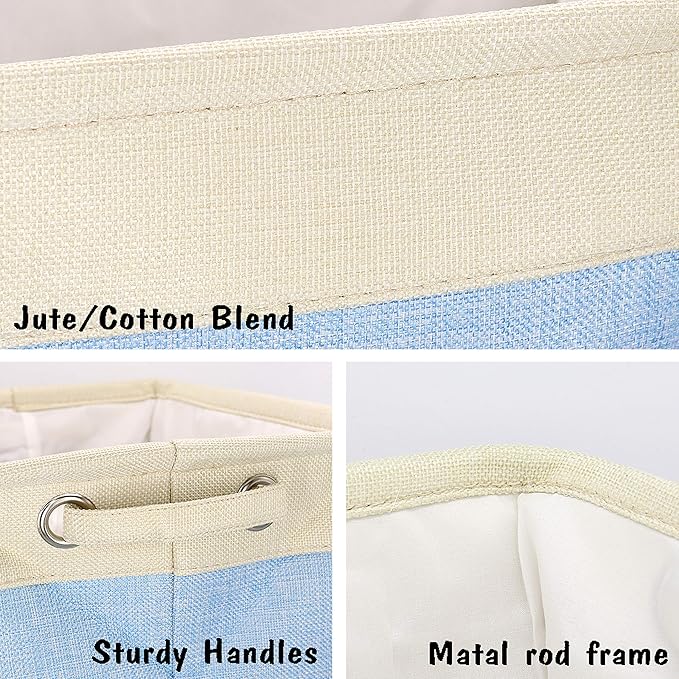 PET ARTIST Collapsible Dog Toy Storage Basket Bin with Personalized Pet's Name - Rectangular Storage Box Chest Organizer for Toys, Coats, Clothing & Accessories, Blue