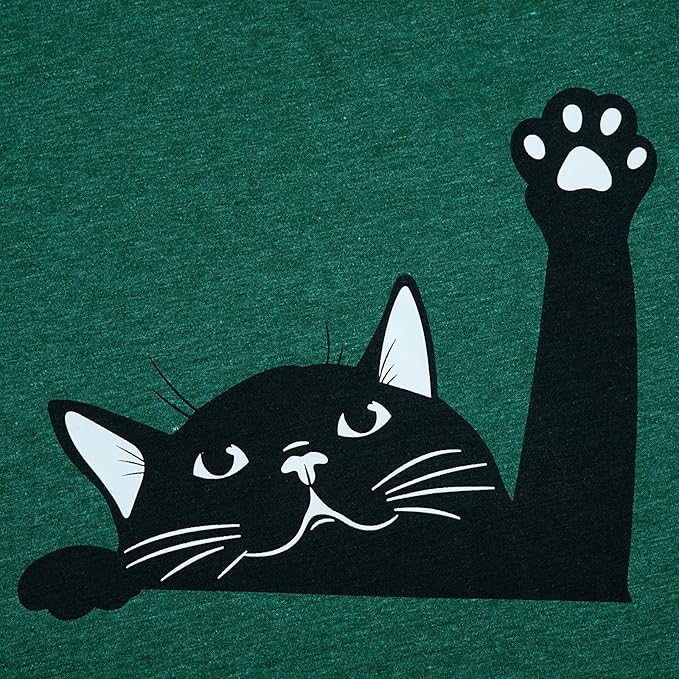 JINTING Cat Shirts for Women - Loose Fit Lightweight Long Sleeve Graphic Tee Fall Printed Crewneck Blouse Casual Tops