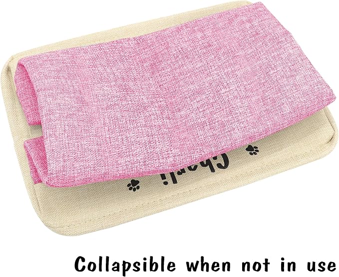PET ARTIST Collapsible Pet Toy Storage Basket Bin - Personalized with Pet's Name, Rectangular Storage Box Chest Organizer for Toys, Coats, Clothing & Accessories, Pink