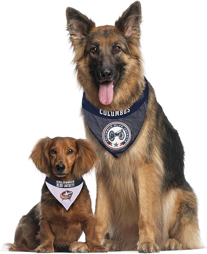 NHL Columbus Blue Jackets Bandana for Dogs & Cats, Large/X-Large. - Cute & Stylish Bandana! The Perfect Hockey Fan Scarf Bandana, Great for Birthdays Or Any Party!