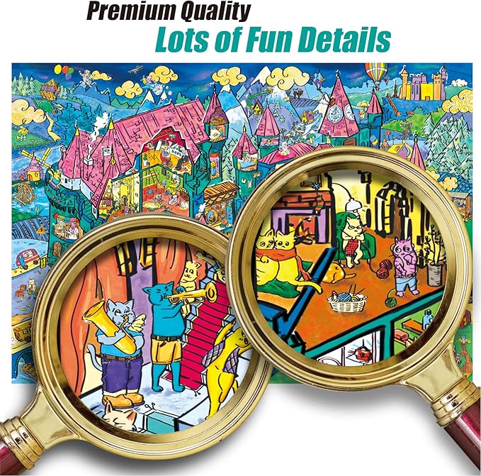 Antelope 2 in 1 1000 Piece Puzzle Bundle - Dog Park - 1000 Piece Jigsaw Puzzle Bundle with Cat Castle - 1000 Piece Jigsaw Puzzle