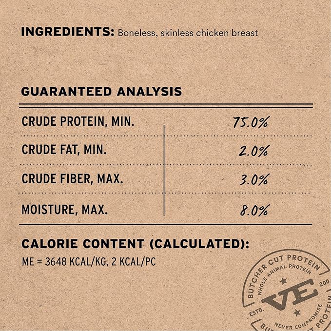 Vital Essentials Single Ingredient Chicken Breast Dog Treats, 3.75 oz | Freeze-Dried Raw | Premium Quality High Protein Training Treats | Grain Free, Gluten Free, Filler Free