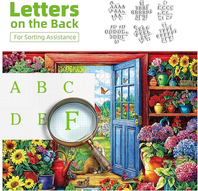 500 Pieces Puzzle for Adults, Flowers House Puzzle, Recycled Cardboard Jigsaw Puzzles 500 Pieces, Challenging Game Home Decor Birthday Party Gift Toy 23 x 15 inch