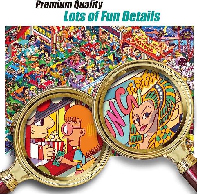 Antelope 2 in 1 1000 Piece Puzzle Bundle - Dog Park & Drive In Movie