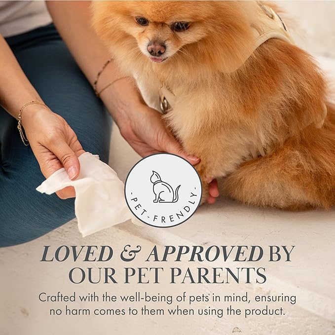 Nina Woof Dog Wipes – Fragrance-Free, Alcohol-Free, Hypoallergenic Pet Grooming Wipes with Aloe Vera, Biodegradable, for Dogs & Cats: Paws, Face, Ears & Butt – 2-Pack (140 Count)