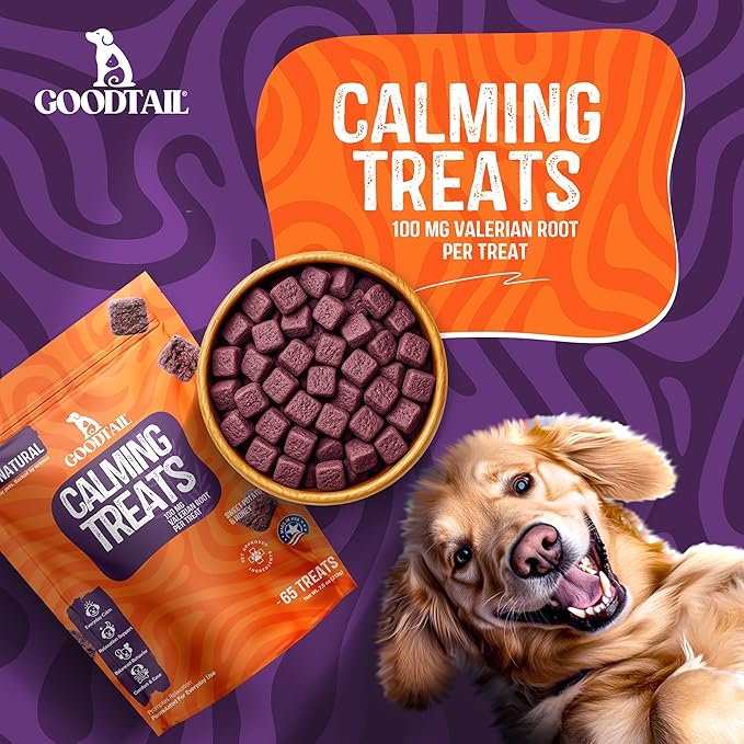 Dog Calming Chews for Dogs Natural Stress & Separation Puppy Support Sleep aid for Dogs – Valerian Root Relief – Pet Cat Calming Treats for Cats Dog car Accessories, Fireworks Travel Thunder