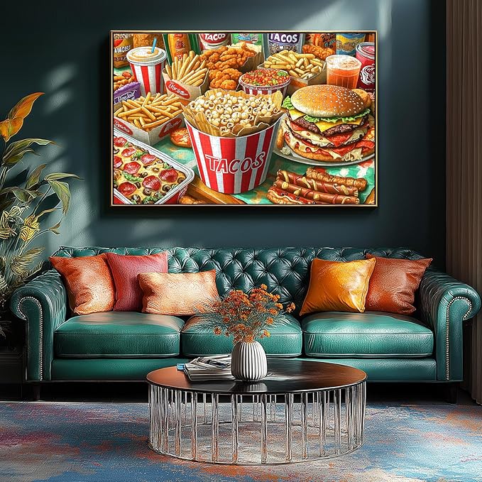 1000 Piece Puzzles for Adults, Super Delicious Tacos Food Burger & Fries Puzzle for Adults, Challenge Art Clearance Jigsaw Puzzles, for Gifts Birthday Party Game Family, 27.5 * 19.7 Inch Dust Free