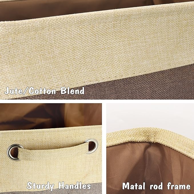 PET ARTIST Collapsible Toy Storage Basket Bin With Personalized Pet's Name - Rectangular Box Chest Organizer for Dog Toys, Clothing, Apparel & Accessories (Coffee Big One)