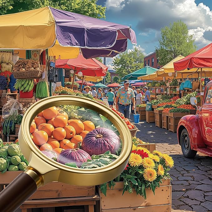 Country Fair Jigsaw Puzzles 1000 Pieces for Adults -Challenging Farmer's Market Day Art, Premium Matte Finish, 27.56 x 19.68 Inches, Perfect for Game Nights