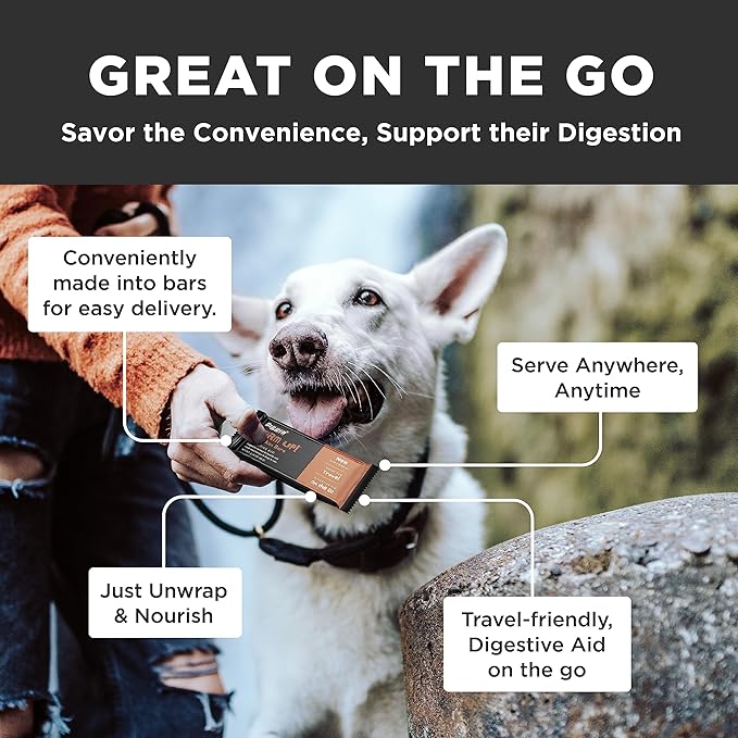 Diggin' Your Dog Firm Up Bars for Dogs & Cats, 100% Made in USA, Pumpkin Powder Bars for Dogs, Digestive Support, Apple Pectin, Fiber, Healthy Stool, 6 Count