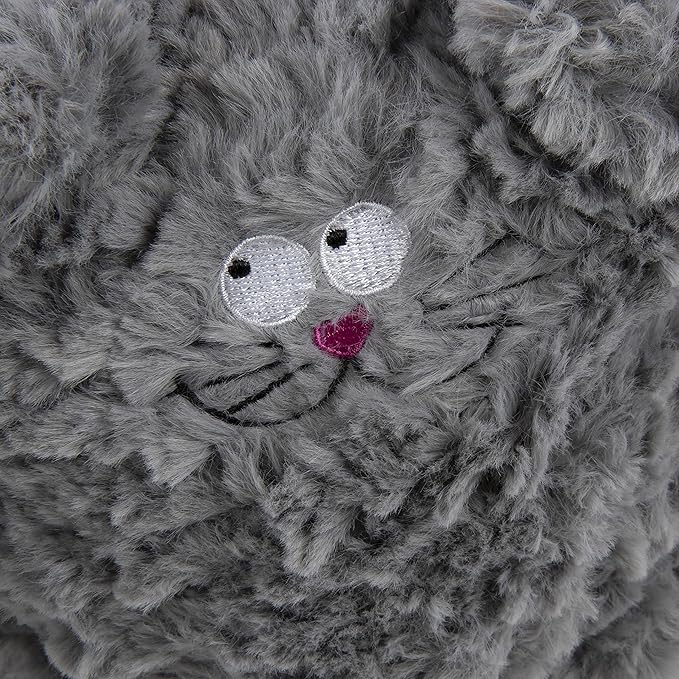 goDog PlayClean Rabbit Squeaky Plush Dog Toy with Odor-Eliminating Essential Oils, Chew Guard Technology - Gray, Large