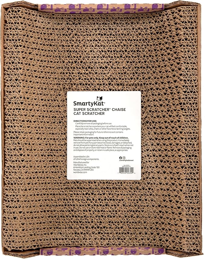 SmartyKat Super Scratcher Chaise Corrugated Cat Scratcher, Catnip Infusion Technology - Brown, One Size