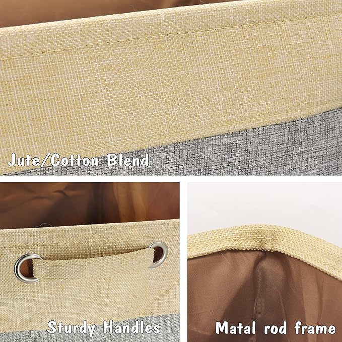 PET ARTIST Collapsible Dog Toy Storage Basket Bin with Personalized Pet's Name - Rectangular Storage Box Chest Organizer for Toys, Clothing, Apparel & Accessories (Grey Big One)