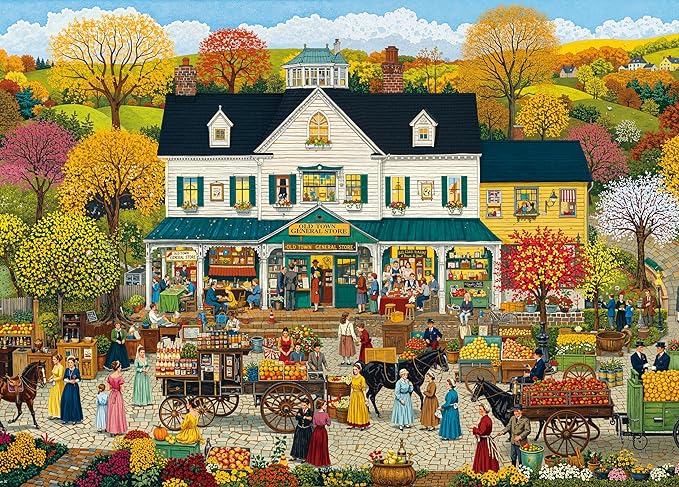 General Store Jigsaw Puzzles 1000 Pieces for Adults -Challenging Country Store Harvest Art, Premium Matte Finish, 27.56 x 19.68 Inches, Perfect for Game Nights