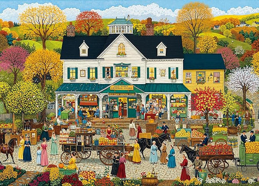 General Store Jigsaw Puzzles 1000 Pieces for Adults -Challenging Country Store Harvest Art, Premium Matte Finish, 27.56 x 19.68 Inches, Perfect for Game Nights